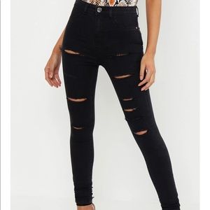 NWT Boohoo Tall Distressed Jeggings